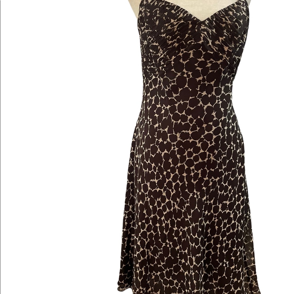 Ann Taylor animal print silk dress size 14 NWT brown silky 💗